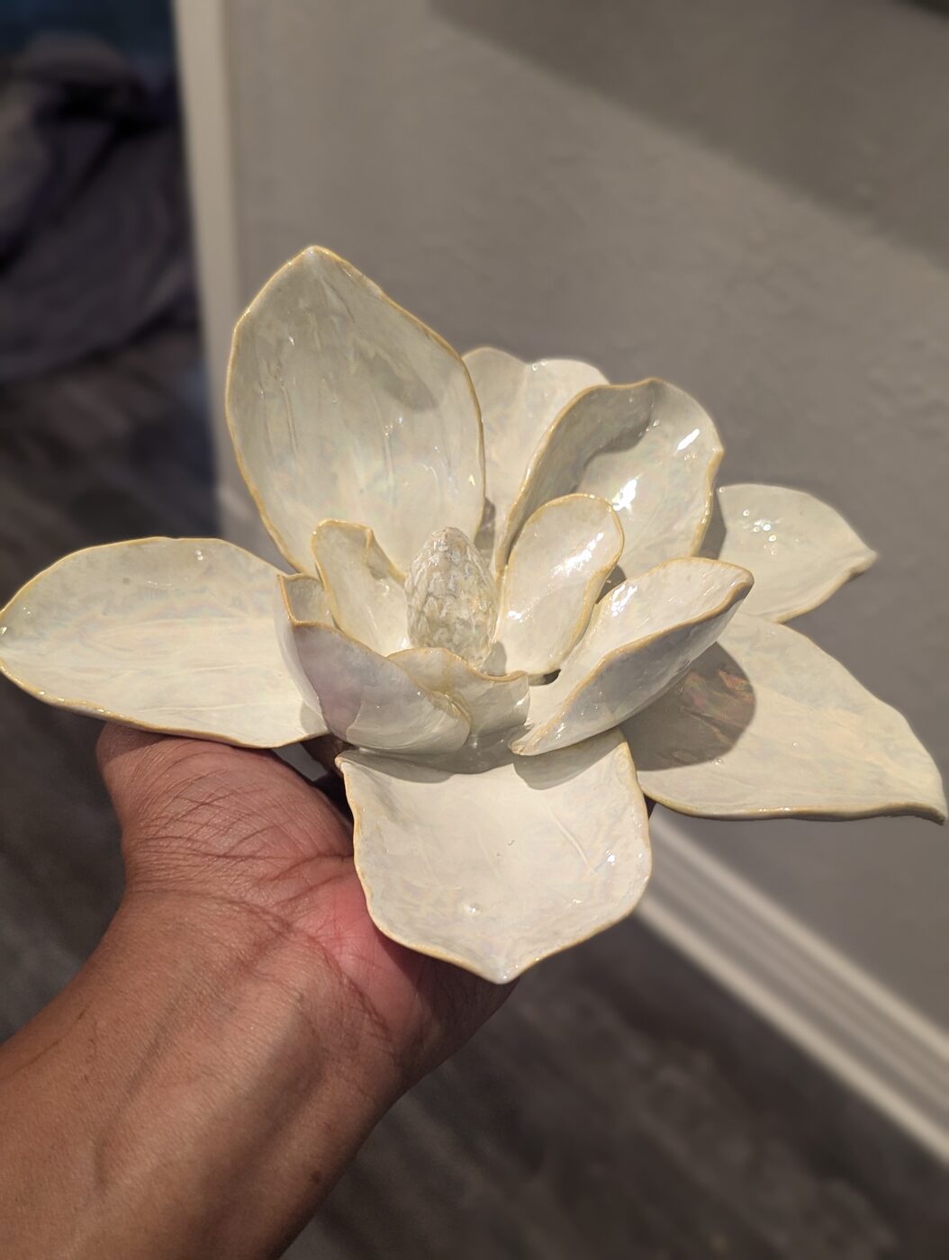 Handbuilt ceramic wall flower