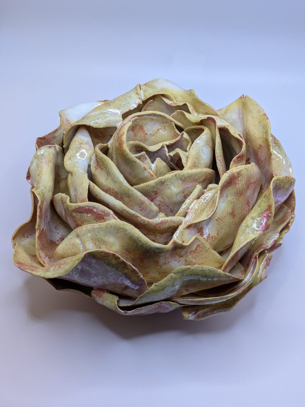 Handbuilt ceramic rose