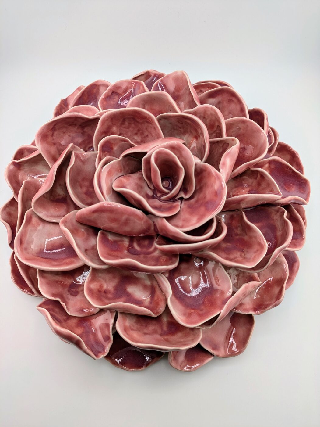 Handbuilt ceramic mauve rose