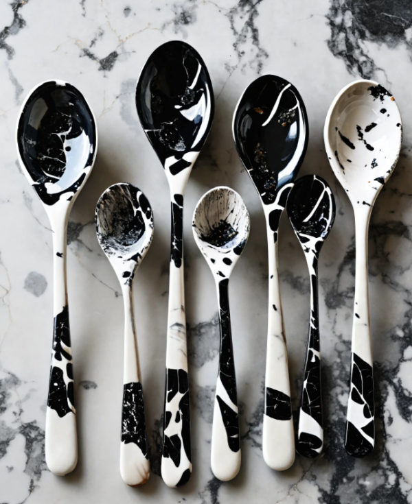 Splattered Noir Spoons